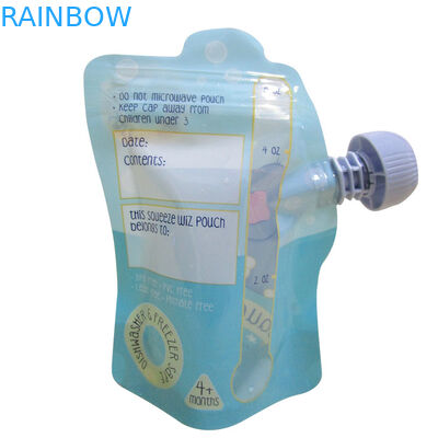 Hayvan şekli sıvı emzik kese ambalaj sıkmak yeniden kullanılabilir çift kilitli