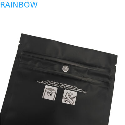 Mat Siyah Çocuk Dayanıklı Kilitli Torbalar Koku Geçirmez Arabaları Sativa Indica Ot THC Mylar Çantası