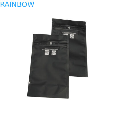 Mat Siyah Çocuk Dayanıklı Kilitli Torbalar Koku Geçirmez Arabaları Sativa Indica Ot THC Mylar Çantası