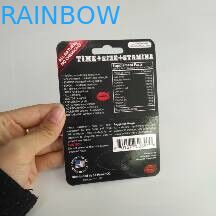 Erkek Cinsel Geliştirme İçin Geri Dönüşümlü Blister Kart Ambalaj Gergedan Kağıt Ekran Kutusu