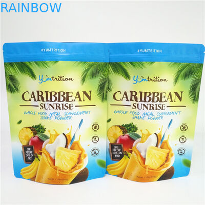 Yeniden kapatılabilir Gıda Ambalajı Alüminyum Folyo Çantalar Plastik Doypack Takviyesi Tozu Fermuarlı
