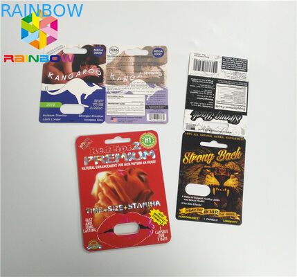 Blister Ekleme Kartı Erkek Geliştirme Hapları 3D Yüzey Sonu Paketleme