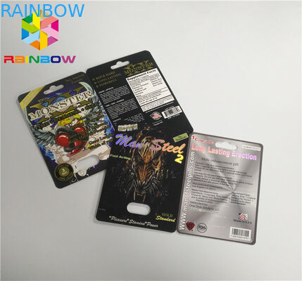 Blister Ekleme Kartı Erkek Geliştirme Hapları 3D Yüzey Sonu Paketleme