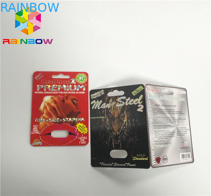 Blister Ekleme Kartı Erkek Geliştirme Hapları 3D Yüzey Sonu Paketleme