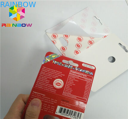 Blister Ekleme Kartı Erkek Geliştirme Hapları 3D Yüzey Sonu Paketleme