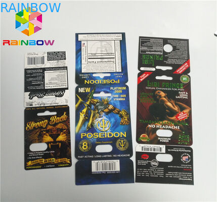 Blister Ekleme Kartı Erkek Geliştirme Hapları 3D Yüzey Sonu Paketleme