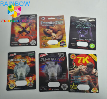 Özel Blister Kart Ambalaj Alien Toz Gergedan 3d Kağıt Hapları Kapsül Paketi