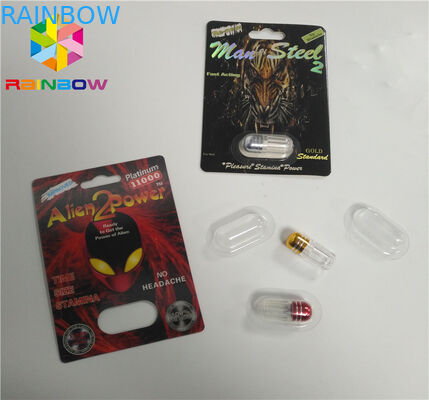 Özel Blister Kart Ambalaj Alien Toz Gergedan 3d Kağıt Hapları Kapsül Paketi