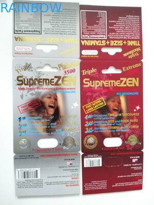 Premier Zen / Gergedan 13 Hapları Kağıt Kutu Ambalaj Erkek Enhancer Kapsül Ambalajı