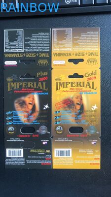 Premier Zen / Gergedan 13 Hapları Kağıt Kutu Ambalaj Erkek Enhancer Kapsül Ambalajı