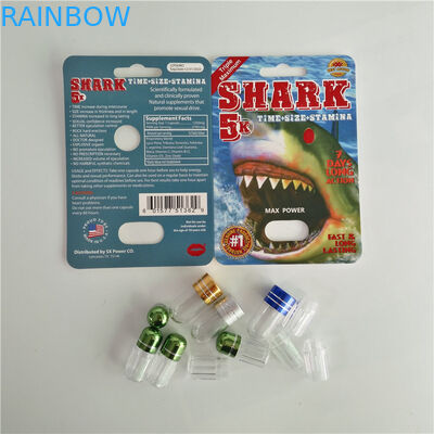 Plastik Mermi ile Kağıt Blister Kart Ambalaj Erkek Geliştirme Hapları Paketi