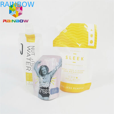 Sızdırmaz Emzik Kese Ambalaj Parlak Yüzey Sıvı İçecek Suyu Naylon Torba Lamine