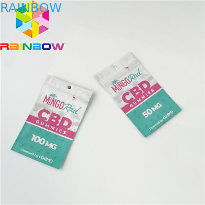 Geri dönüşümlü Plastik Torbalar Ambalaj Kilitli CBD Sakızlı Şeker Çanta Gravür Baskı