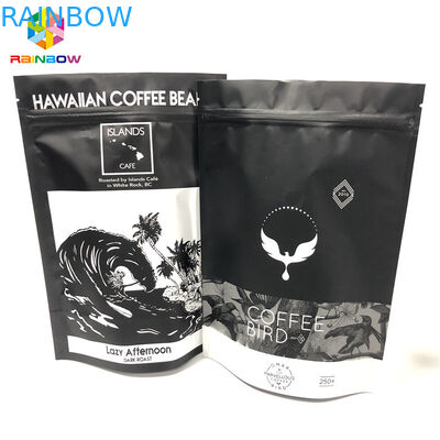 Gravür Baskı Alüminyum Folyo Çantalar, Öğütülmüş Kahve Vanalı Fermuarlı Çanta Stand Up