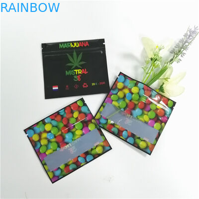 Şeffaf Bitkisel Tütsü Ambalaj Küçük Kilitli Bir Tarafı Temizle Alüminyum Folyo