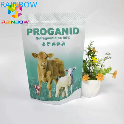 Özel Stand Up Fermuar Çanta Torbaları% 20 Oxytetracycline Çözünen Toz Ambalaj