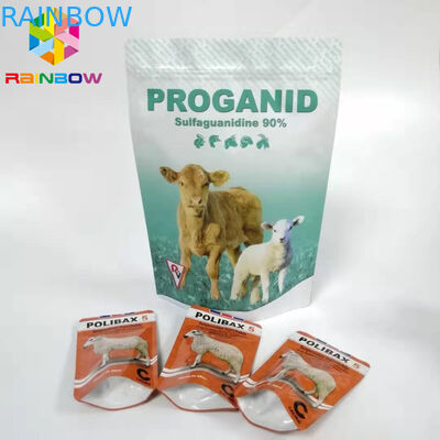 Plastik Stand Up Folyo Kılıfı Ambalaj Hayvan Yem Torbaları Fermuarlı Pencereli