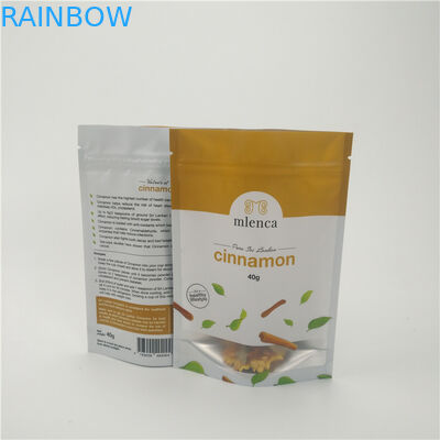 Mat Beyaz Arka Plan Fermuarlı Kozmetik Çantaları Doypack 40g Tarçın Stand Up