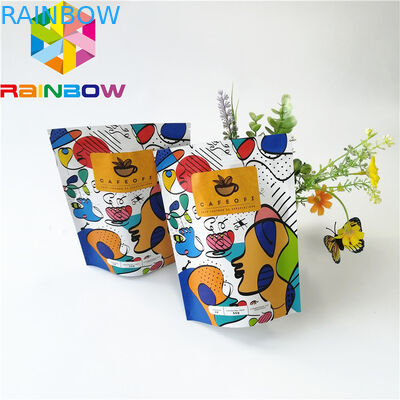 Kilitli Plastik Torbalar Ambalaj, Yeniden Kullanılabilir Alüminyum Folyo Kahve Torbası Stand Up