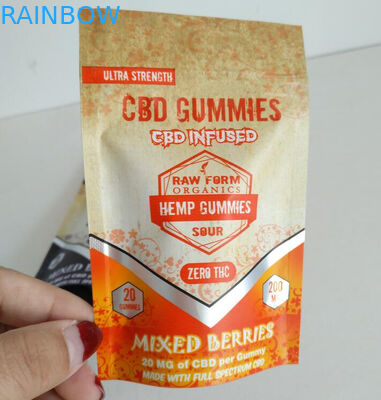 Dijital Baskı Hava Geçirmez Zip Kilit Çanta Alüminyum Folyo CBD Sakızlı Küçük Torbalar