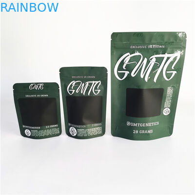 CBD Weed Esrar için Üç Yan Mühür Plastik Torbalar Ambalaj Fermuar Üst Çanta