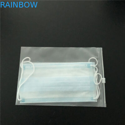 Tek kullanımlık maske ambalaj ısı mühür çanta fermuar üst pencere ile Gravür baskı