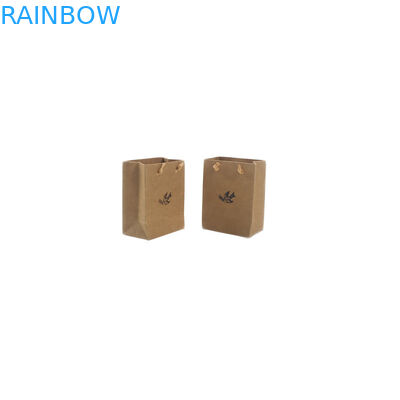 Doypack Stand Up Kılıfı Küçük El Yapımı Kraft Kağıt Torba Saplı Geri Dönüşümlü