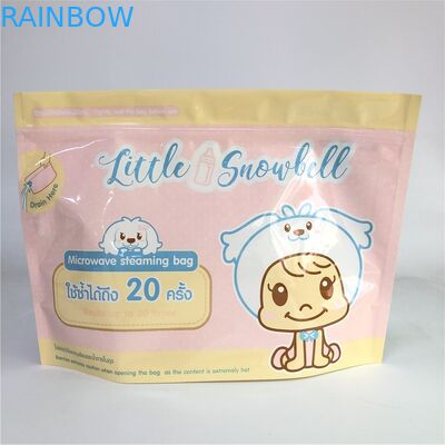 Stand Up Fermuar Mikrodalga Çanta Özel Baskı Biyobozunur 120-180 Mic Kalınlığı