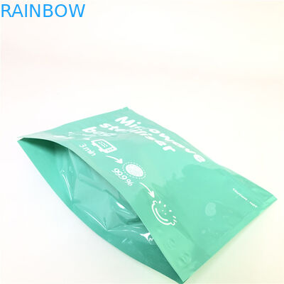 Stand Up Fermuar Mikrodalga Çanta Özel Baskı Biyobozunur 120-180 Mic Kalınlığı