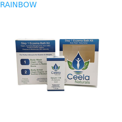 Parlak Beyaz Karton Kağıt Kutu Ambalaj Perakende Cilt Bakımı Vücut Yıkama Uygulaması