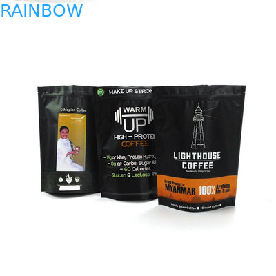 Alüminyum Folyo Mat Beyaz 1kg Kahve Mylar Çanta Stand Up Kahve Çekirdeği Kılıfı Fermuarlı