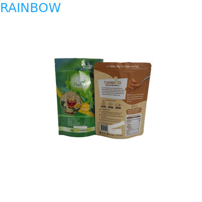 Boş Kilitli Stand Up Alüminyum Folyo Plastik Torba Yeniden Kullanılabilir Isı Mühürlü Organik Çay Yeşil