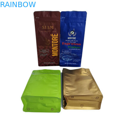 Alüminyum Folyo Isı Yalıtımlı Çay Poşetleri, Valfli Düz Tabanlı Kahve Açılıp Kapanabilir Torba Çantaları