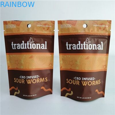 Alüminyum Folyo Ot Çerez CBD 3x4 Stand Up Fermuarlı Çanta