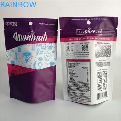 Alüminyum Folyo Ot Çerez CBD 3x4 Stand Up Fermuarlı Çanta