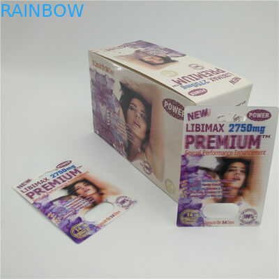 Özel Baskılı Plastik Gergedan Hapları Blister Kart Ambalajı