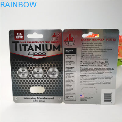 12mm Cap Gergedan Erkek Hapları 3D Kart Blister Kart Ambalajı