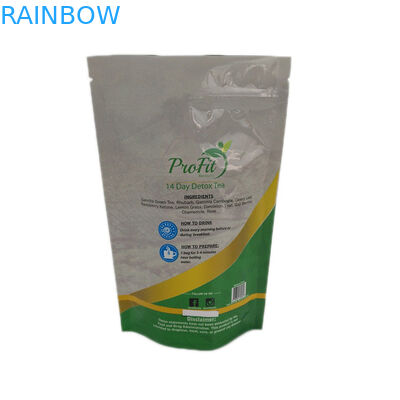 Özel Baskı Açılıp Kapanabilir Parlak Finish Çay Poşetleri Ambalaj