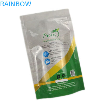 Yeniden Kapanabilir Zip Kilidi Parlak Yüzey Çay Paketleme Torbaları