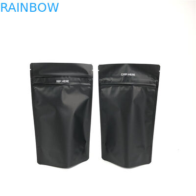 Siyah Mat Çift Fermuarlı CMYK Plastik Torbalar Ambalaj