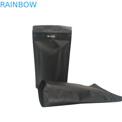 Siyah Mat Çift Fermuarlı CMYK Plastik Torbalar Ambalaj