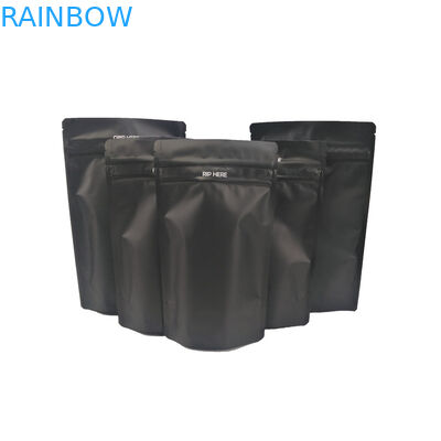 Siyah Mat Çift Fermuarlı CMYK Plastik Torbalar Ambalaj