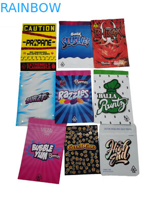 Örnek Ücretsiz özelleştirilmiş Çocuk Geçirmez Poşet Tıbbi Yummy Doypack Stand Up Kılıfı Çift Fermuarlar Ile