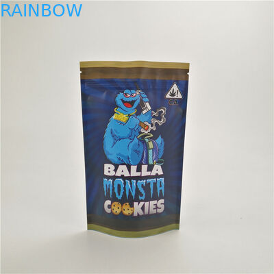 Özelleştirilmiş çocuk geçirmez çanta nem geçirmez ot CBD runtz orman çerezleri tıp çanta stand up