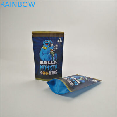 Özelleştirilmiş çocuk geçirmez çanta nem geçirmez ot CBD runtz orman çerezleri tıp çanta stand up