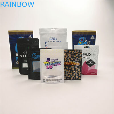 Özelleştirilmiş çocuk geçirmez çanta nem geçirmez ot CBD runtz orman çerezleri tıp çanta stand up