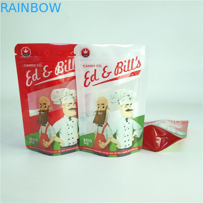 Dijital Baskı 100mg Şeker Paketleme Çantası CBD Sakızlı Şeffaf Pencereli Kese Standı