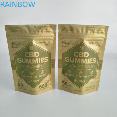 Yabani Otlar İçin Dijital Baskı Mat Altın Stand Up Fermuar Kılıfı Küçük Kanıtı Mylar Çanta