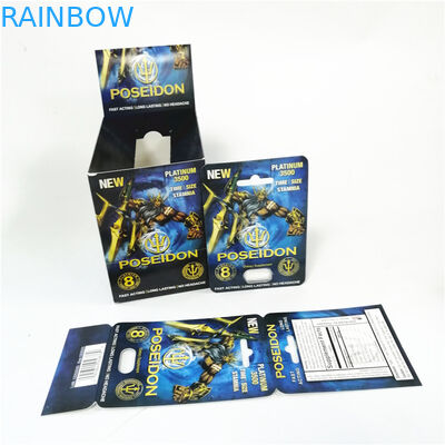 Özel baskılı kağıt kartlarını görüntüle erkek artırıcılar cinsel performansı kırmızı Poseidon kart kutusu