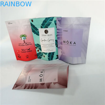 Ayağa kalkın köşebent folyo kese ambalajı, vanalı toz geçirmez öğütülmüş kahve poşetleri